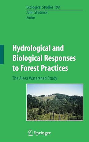 hydrological and biological responses to forest practices the alsea watershed study 1st edition john d