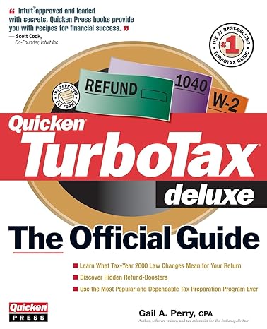 turbotax deluxe the official guide for tax year 2000 2000th edition gail a perry 0072130830, 978-0072130836