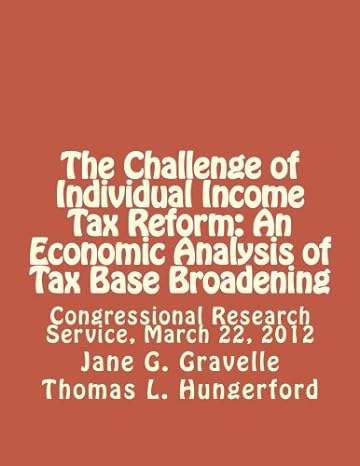 the challenge of individual income tax reform an economic analysis of tax base broadening congressional