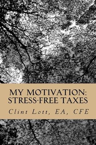 my motivation stress free taxes 1st edition clint lott 1984218298, 978-1984218292