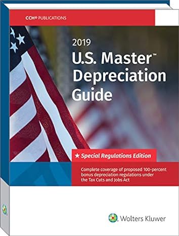u s master depreciation guide 2019 special regulations 1st edition cch inc 0808051865, 978-0808051862