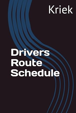 drivers route schedule 1st edition kriek b0d2j5w31j