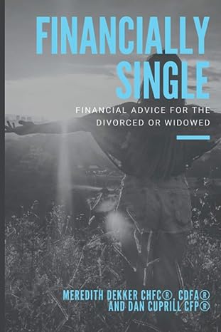 financially single financial advice for the divorced or widowed 1st edition meredith dekker ,dan cuprill cfp