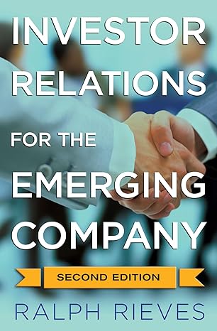 investor relations for the emerging company 2nd edition r rieves 0230341969, 978-0230341968