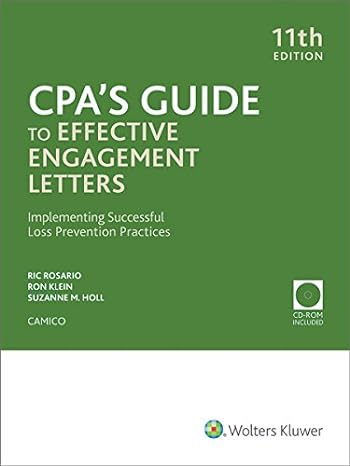 cpas guide to effective engagement letters w/cd 11th edition ric rosario ,cpa ,cfe ,cgma ,ron klein ,jd