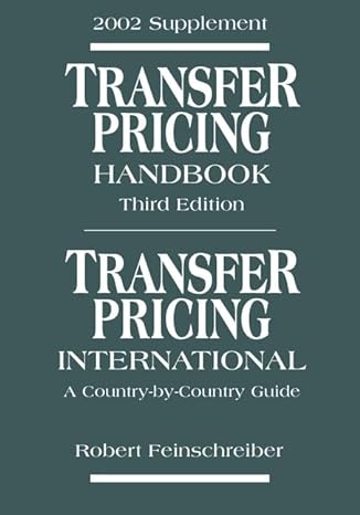 transfer pricing handbook 2002 supplement 1st edition robert feinschreiber 0471419249, 978-0471419242