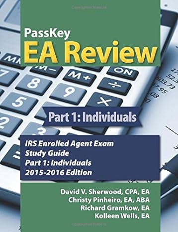 passkey ea review part 1 individuals irs enrolled agent exam study guide 2015 2016th edition david v sherwood