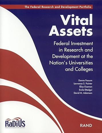 vital assets federal investment in research and development at the nations universities and colleges 1st