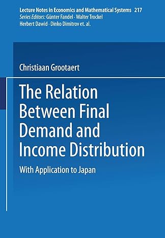 the relation between final demand and income distribution with application to japan 1st edition c grootaert