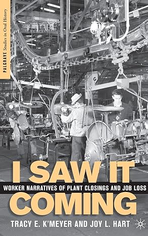 i saw it coming worker narratives of plant closings and job loss 2009th edition t k'meyer ,j hart 1403977453,