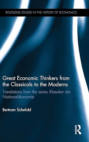 great economic thinkers from the classicals to the moderns translations from the series klassiker der
