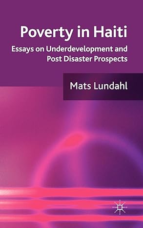 poverty in haiti essays on underdevelopment and post disaster prospects 2011th edition m lundahl 023028941x,