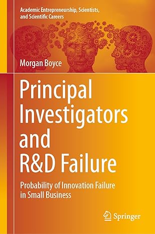 principal investigators and randd failure probability of innovation failure in small business 1st edition