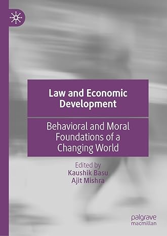 law and economic development behavioral and moral foundations of a changing world 2023rd edition kaushik basu