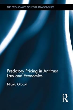 predatory pricing in antitrust law and economics a historical perspective 1st edition nicola giocoli