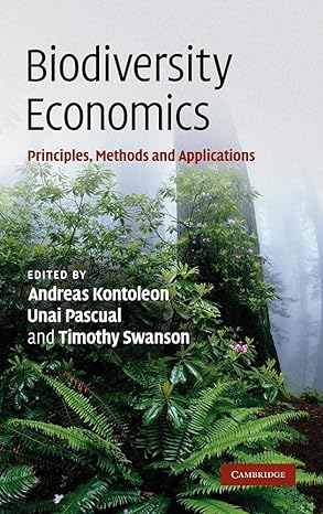 Biodiversity Economics Principles Methods And Applications