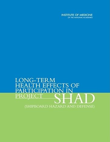 long term health effects of participation in project shad 1st edition institute of medicine ,board on