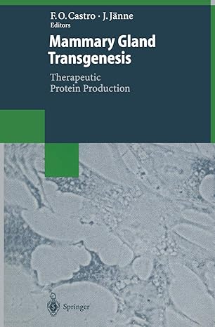 mammary gland transgenesis therapeutic protein production 1st edition fidel o castro ,juhani janne