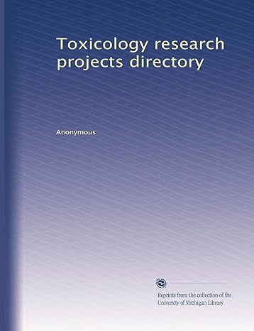toxicology research projects directory 1st edition anonymous b002wyjhow