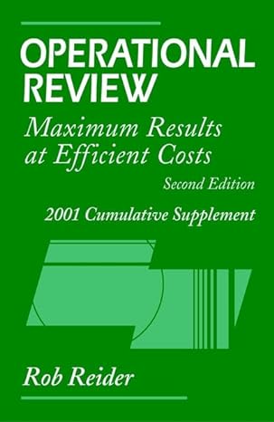 operational review 2001 cumulative supplement maximum results at efficient costs 2nd edition rob reider
