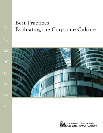 best practices evaluating the corporate culture 1st edition james roth ,phd cia ccsa 0894136828,