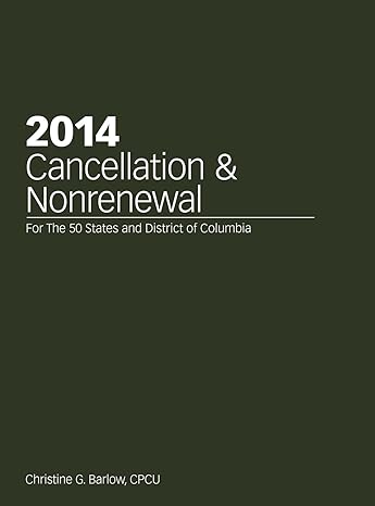 2014 cancellation and nonrenewal 2014th edition christine g barlow 1939829399, 978-1939829399