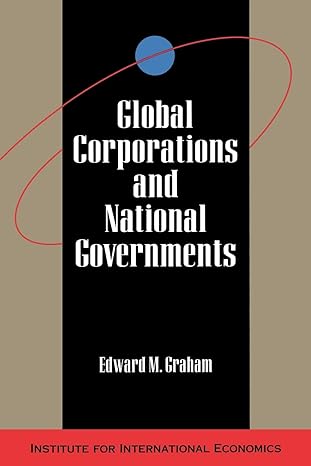 global corporations and national governments 1st edition edward graham 0881321117, 978-0881321111