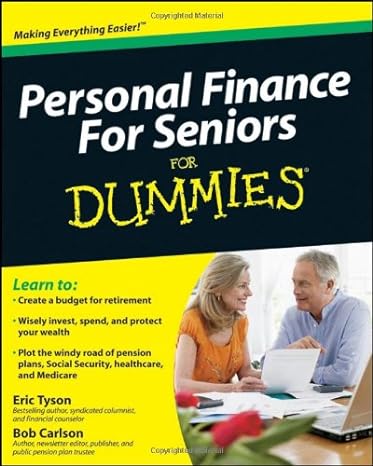 personal finance for seniors for dummies 1st edition eric tyson ,robert c. carlson 0470548762, 978-0470548769