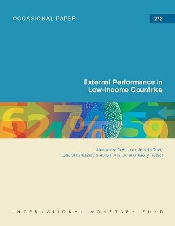 external performance in low income countries imf occasional paper no 272 1st edition international monetary