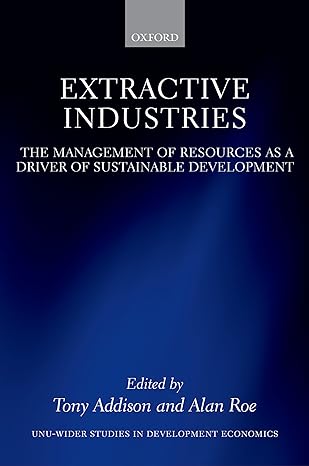 extractive industries the management of resources as a driver of sustainable development 1st edition tony