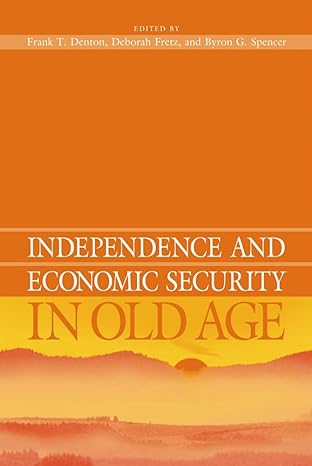 independence and economic security in old age 1st edition frank denton 0774807881, 978-0774807883