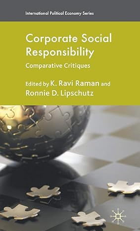 corporate social responsibility comparative critiques 2010th edition r raman ,r lipschutz 0230220770,