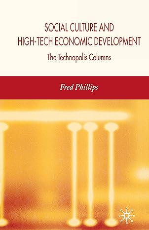 social culture and high tech economic development the technopolis columns 1st edition f phillips