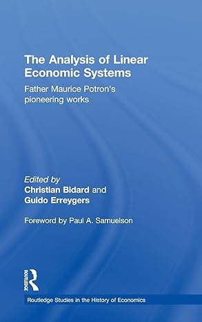 the analysis of linear economic systems father maurice potrons pioneering works 1st edition christian bidard