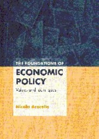 the foundations of economic policy values and techniques 1st edition nicola acocella ,brendan jones