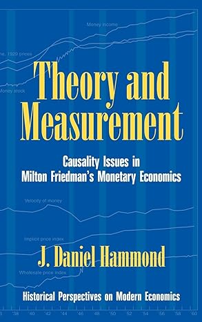 theory and measurement causality issues in milton friedmans monetary economics 1st edition j daniel hammond