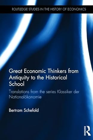 great economic thinkers from antiquity to the historical school translations from the series klassiker der