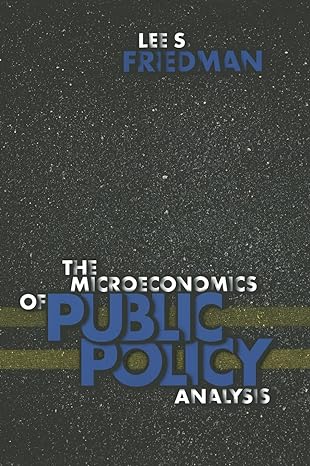 the microeconomics of public policy analysis 1st edition lee s friedman 0691089345, 978-0691089348