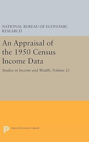 an appraisal of the 1950 census income data volume 23 studies in income and wealth 1st edition national