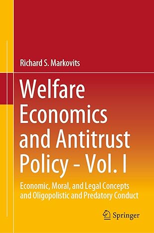 welfare economics and antitrust policy vol i economic moral and legal concepts and oligopolistic and