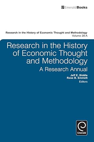 research in the history of economic thought and methodology a research annual 1st edition ross b emmett ,jeff