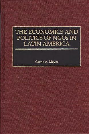 the economics and politics of ngos in latin america 1st edition carrie meyer 0274668963, 978-0275966218