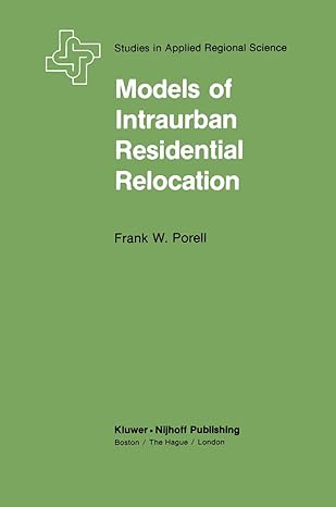 models of intraurban residential relocation 1982nd edition frank w porell 0898380898, 978-0898380897
