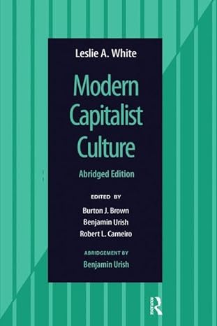 modern capitalist culture 1st edition leslie a white 1598741586, 978-1598741582