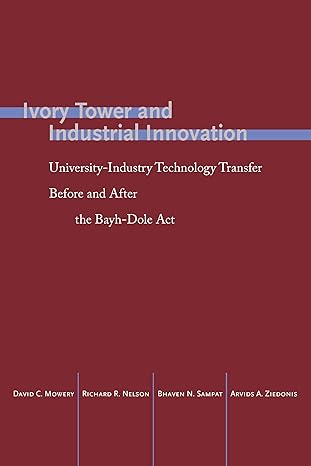 ivory tower and industrial innovation university industry technology transfer before and after the bayh dole