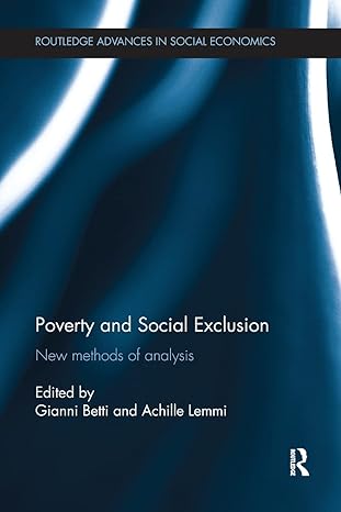 poverty and social exclusion new methods of analysis 1st edition gianni betti ,achille lemmi 1138241342,