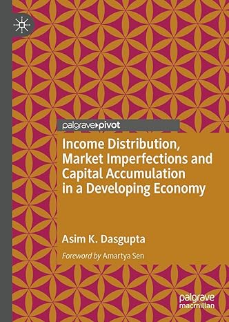 income distribution market imperfections and capital accumulation in a developing economy 1st edition asim k