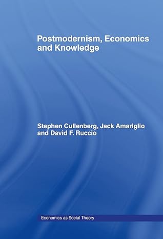 post modernism economics and knowledge 1st edition jack amariglio ,stephen e cullenberg ,david f ruccio