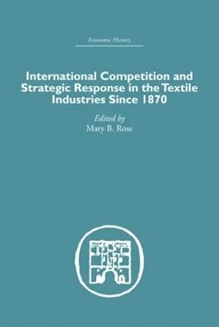 international competition and strategic response in the textile industries since 1870 1st edition mary b rose