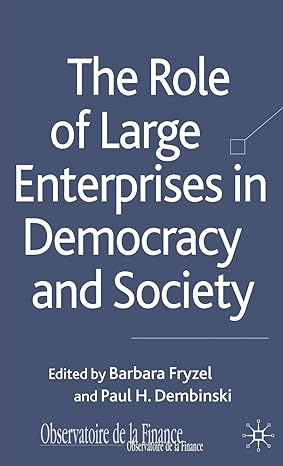 the role of large enterprises in democracy and society 2010th edition b fryzel ,p dembinski 0230229182,